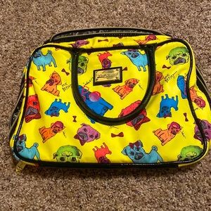 Betsey Johnson nerdy pugs hello toiletry bag nwt